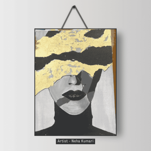 Gold foil Acrylic Painting
