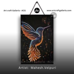 Kingfisher mixed acrylic paint with stonework